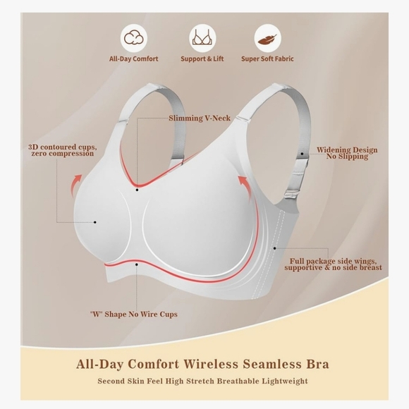 ⭐️40% Off⭐️ KeepMyself All Day Comfort Bra In White - Picture 2 of 13